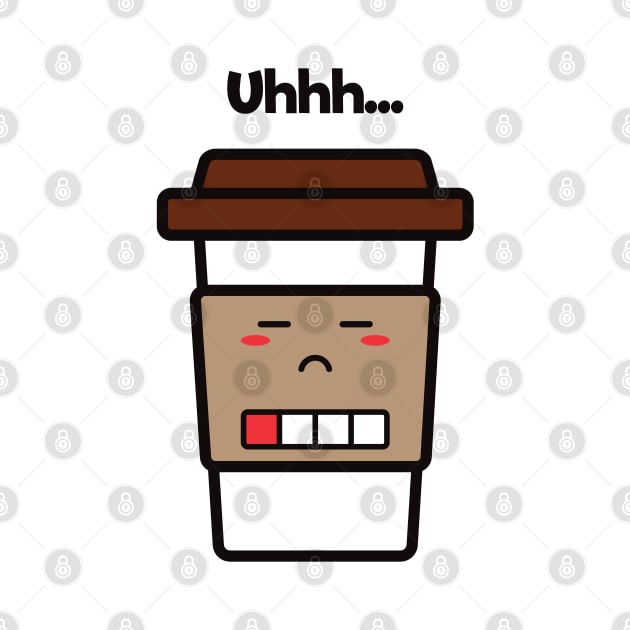 Uhhh... | Coffee Cup | Charging | Low Battery | Cute Kawaii | White by Wintre2