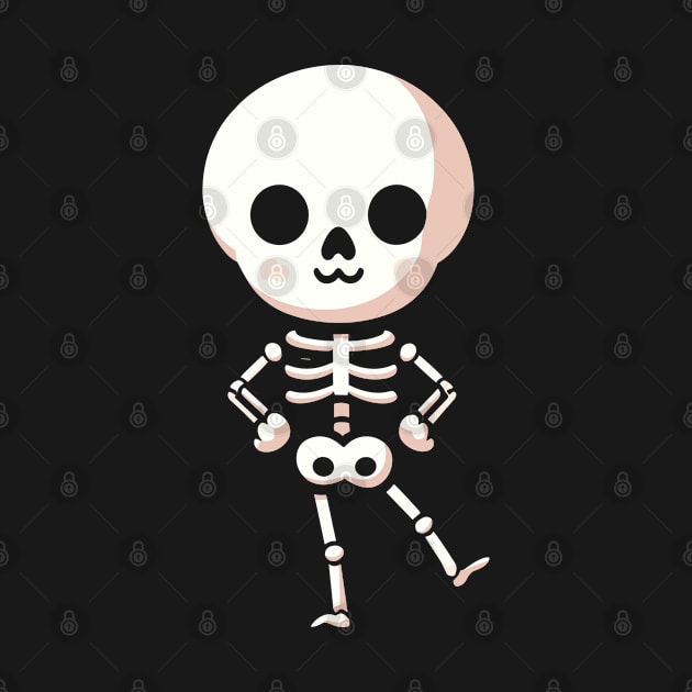 Cute Halloween Skeleton in a Dancing Pose | Halloween Design for Skeleton Lovers by Nora Liak