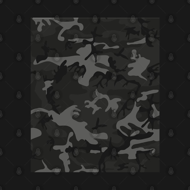 Camouflage Camo - Black by Boo Face Designs