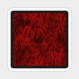 Deep Red Fur Design Magnet