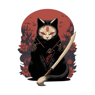 Japanese katana cat T-Shirt