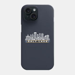 Utah Basketball Team All Time Legends Salt Lake City Skyline Phone Case