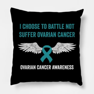 ovarian cancer warrior - teal ribbon awareness month - gynecological cancer Pillow