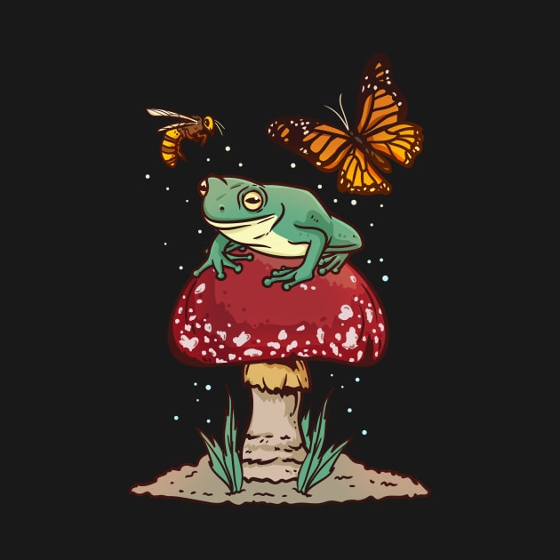 Mushroom Frog Mariposa Butterfly Bee by KAWAIITEE