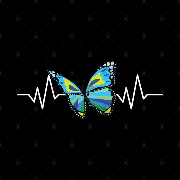 Butterfly Cottagecore Aesthetic Heartbeat Pulsate ECG Graph by CharJens