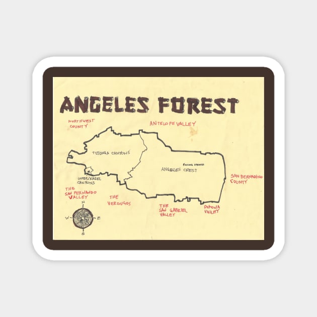 Angeles Forest Magnet by PendersleighAndSonsCartography