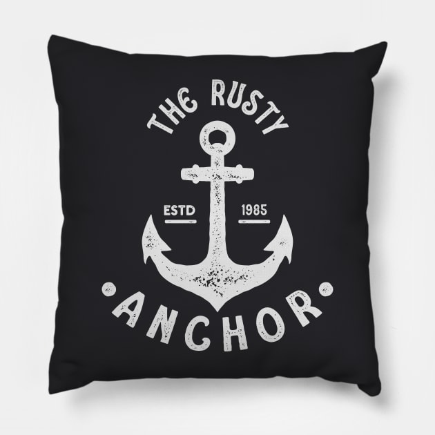 Rusty Anchor Miami Beach Pillow by machmigo