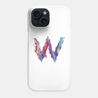 Colorful Painted Initial Letter W Phone Case