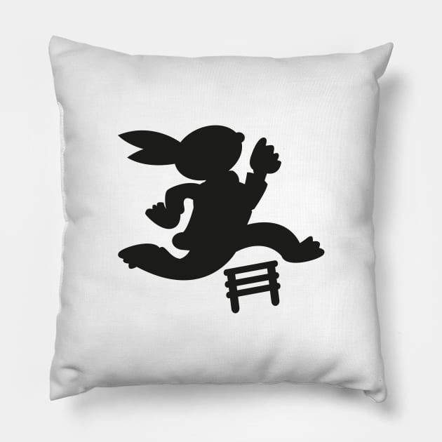 Run rabbit Pillow by Mr Youpla