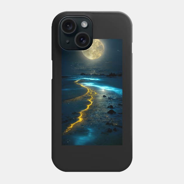 Midnight sky shore glow Phone Case by Sub-AIRTist