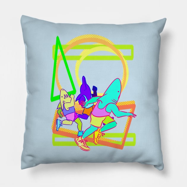 Seahorse Bay Triathlon Pillow by rapidpunches