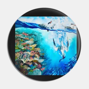 "Diving in" Pin