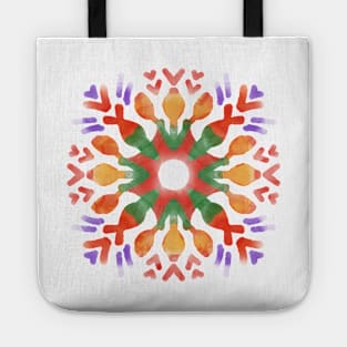 Phulkari Motif Indian Traditional Art of Punjab in Digital Watercolors GC-126-02 Tote