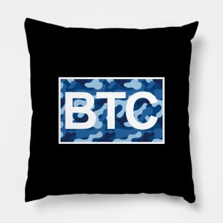 Bitcoin Blue Camo Inside Pillow