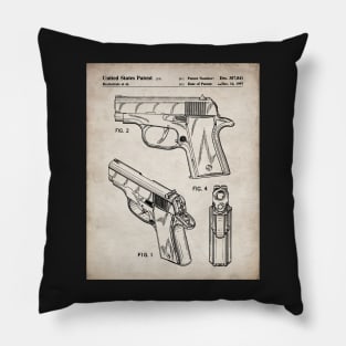 Sig Sauer Pistol Patent - Firearm Enthusiast Gun Lover Art - Antique Pillow