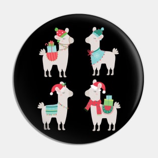 Christmas llamas Pin