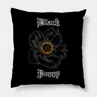 Black Poppy – Gothic flower Pillow