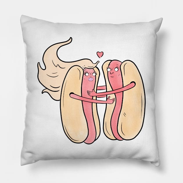 Hot dog Lovers Pillow by Sasha Banana 