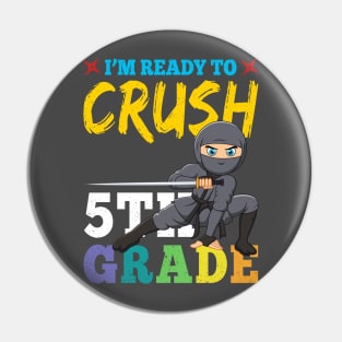 Ninja 5th Grade Rocks Gift First Day of School Pin