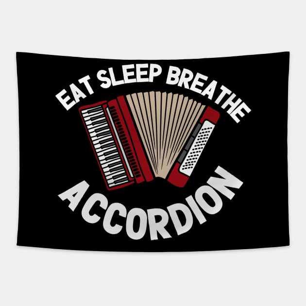 East Sleep Breathe Accordion Tapestry by The Jumping Cart