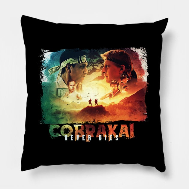 cobra kai fight Pillow by Mortensen