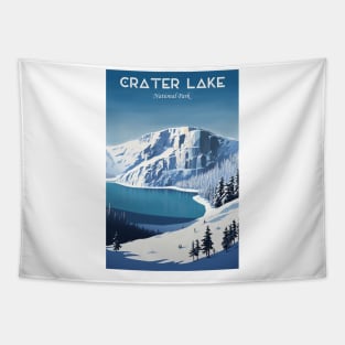 Crater Lake National Park Travel Poster Tapestry