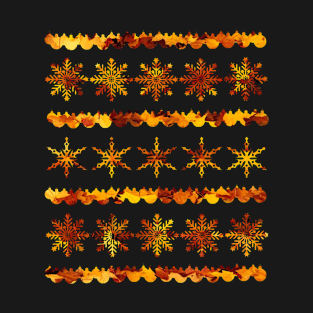 Gold Christmas Snowflake Design T-Shirt