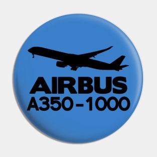 Airbus A350-1000 Silhouette Print (Black) Pin