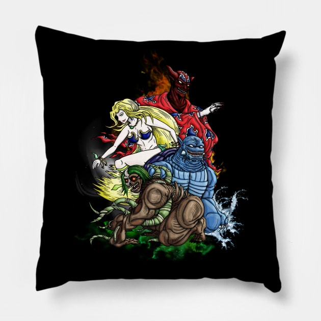 The Four Elemental Lords Pillow by WarioPunk