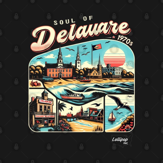 Delaware Dream: Coastal Reverie - American Vintage Retro style USA State by LollipopINC