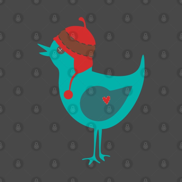 Cute Bird With Hat by THP Creative