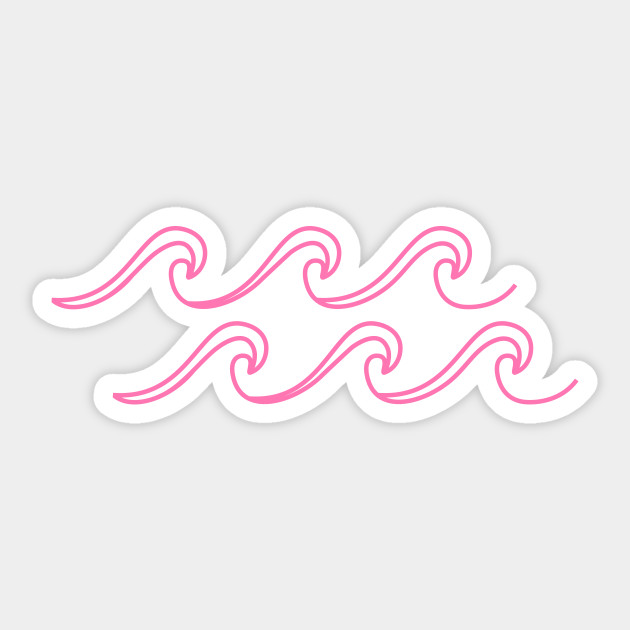 cute pink sea waves sea sticker teepublic
