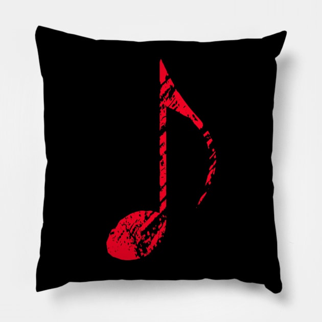 Cool Grunge Music Note Orange Pillow by Mi Bonita Designs