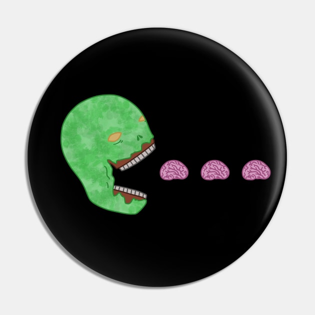 Halloween Pac-Man Zombie Pin by inatorinator