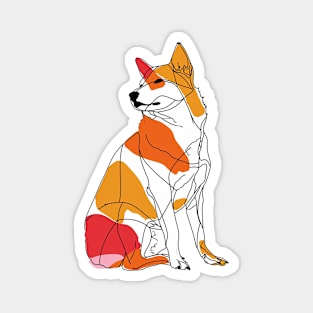 Shiba Inu Line Art Magnet