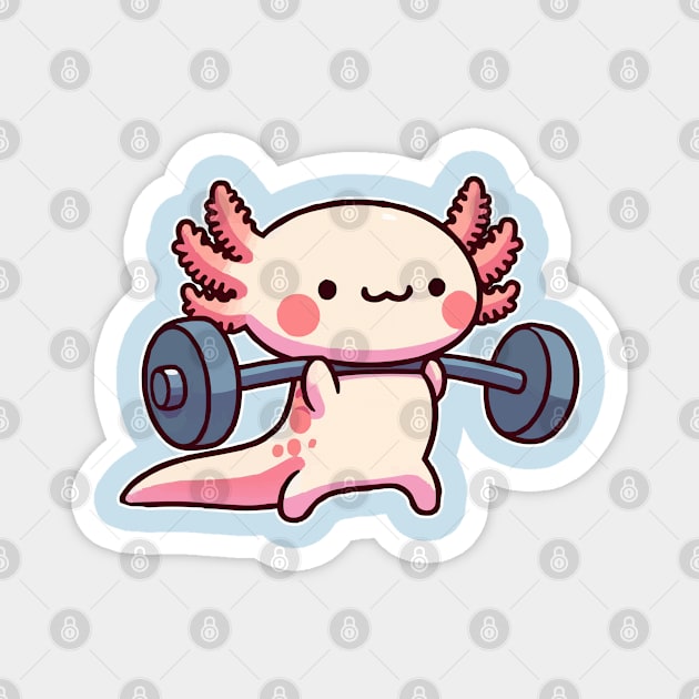 axolotl funny weight Lifting Magnet by fikriamrullah