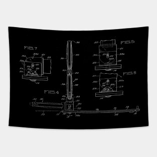 Foldable Highway Warning Signals Vintage Patent Hand Drawing Tapestry