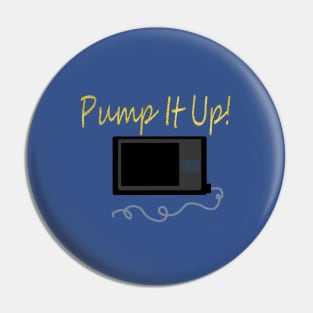 Pump It Up! Gold Sparkle Pin