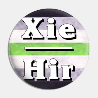 Xie-Hir Pronouns: Agender Pin