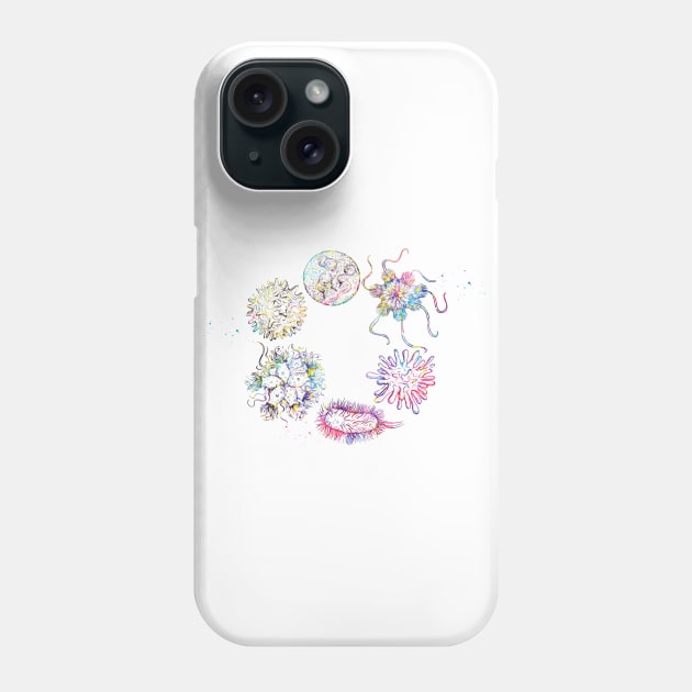 Human viruses and microbes Phone Case by erzebeth