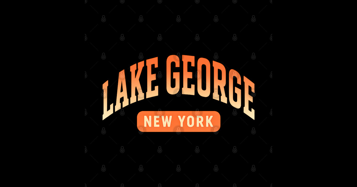 Lake George New York Retro Arch Design - Lake George - Sticker | TeePublic