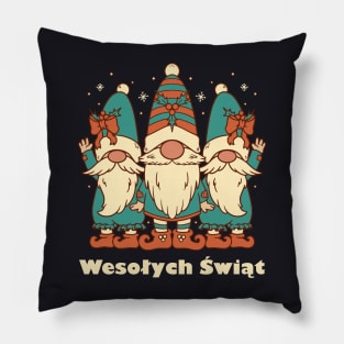 Merry Christmas in Polish Pillow