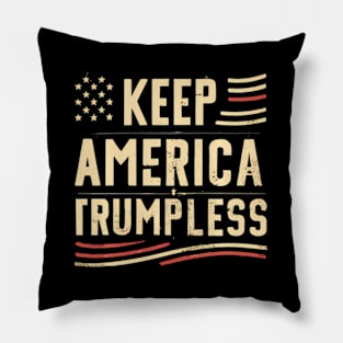 Keep America Trumpless American Flag Map Pillow