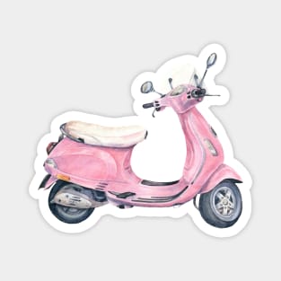 Vintage Pink Vespa Retro Scooter Magnet