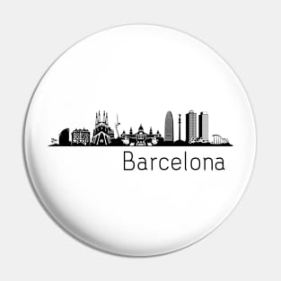 Barcelona skyline Pin