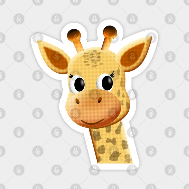 Cute Cartoon Giraffe Art Drawing - Baby Giraffe - Magnet | TeePublic Cute Cartoon Giraffe Art Drawing - Baby Giraffe - Magnet | TeePublic
