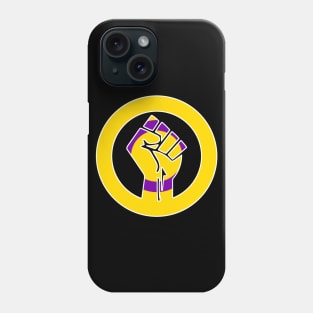 Black Lives Matter Fist Circled LGBTQ Flag Intersex Phone Case