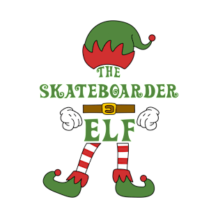 The Skateboarder Elf Christmas Family Matching Outfits Group Attire T-Shirt