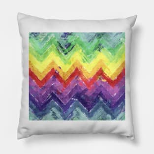 Geometric Zigzag Watercolor Pillow