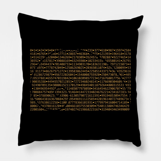 Fibonacci Sequence Golden Mean Spiral Pillow by Huhnerdieb Apparel